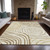10' X 14' Gold Ivory And Beige Abstract Washable Indoor Outdoor Area Rug