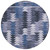 8' Navy Blue And Sky Blue Round Southwestern Washable Indoor Outdoor Area Rug