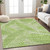 10' X 14' Lime Green And Ivory Floral Washable Indoor Outdoor Area Rug