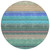 8' Sage Teal Blue And Tan Round Striped Washable Indoor Outdoor Area Rug