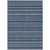 9' X 12' Navy Blue And Mint Green Striped Washable Indoor Outdoor Area Rug