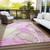 9' X 12' Pink Abstract Washable Non Skid Indoor Outdoor Area Rug