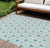 9' X 12' Teal Blue And Ivory Geometric Washable Indoor Outdoor Area Rug - 608219009328