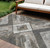 8' X 10' Brown And Gray Geometric Washable Indoor Outdoor Area Rug