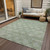 9' X 12' Artichoke Green And Gray Floral Washable Indoor Outdoor Area Rug - Artichoke Green, Gray