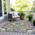8' X 10' Beige And Charcoal Damask Washable Indoor Outdoor Area Rug