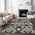9' X 12' Black Gray And Brown Oriental Washable Indoor Outdoor Area Rug