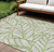 10' X 14' Artichoke Green And Beige Floral Washable Indoor Outdoor Area Rug