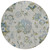 8' Taupe Navy Blue And Denim Blue Round Floral Washable Indoor Outdoor Area Rug