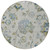8' Taupe Navy Blue And Denim Blue Round Floral Washable Indoor Outdoor Area Rug