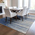 9' X 12' Navy Blue Gray And Ivory Striped Washable Indoor Outdoor Area Rug Transitional Style - Navy Blue, Gray, Ivory Color
