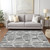 10' X 14' Gray Ivory And Charcoal Abstract Washable Indoor Outdoor Area Rug