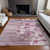 9' X 12' Plum Mauve And Pink Floral Washable Indoor Outdoor Area Rug