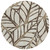 8' Chocolate And Beige Round Floral Washable Indoor Outdoor Area Rug