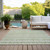 10' X 14' Artichoke Green And Ivory Quatrefoil Washable Indoor Outdoor Area Rug