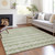 10' X 14' Artichoke Green And Ivory Quatrefoil Washable Indoor Outdoor Area Rug