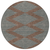 8' Brown And Aqua Round Geometric Washable Indoor Outdoor Area Rug