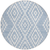 8' Denim Blue And Ivory Round Geometric Washable Indoor Outdoor Area Rug