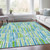 8' X 10' Aqua Teal Blue And Lime Green Abstract Washable Indoor Outdoor Area Rug