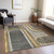 10' X 14' Gray Green and Gold Abstract Washable Non Skid Indoor Outdoor Area Rug