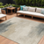 9' X 12' Beige Taupe And Ivory Abstract Washable Indoor Outdoor Area Rug
