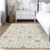 8' X 10' Ivory Beige And Gray Oriental Washable Indoor Outdoor Area Rug
