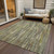 9' X 12' Artichoke Green And Ivory Striped Washable Indoor Outdoor Area Rug - Artichoke Green, Ivory