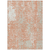 9' X 12' Coral And Ivory Abstract Washable Indoor Outdoor Area Rug