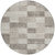 8' Beige And Gray Round Geometric Washable Indoor Outdoor Area Rug
