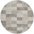 8' Beige And Gray Round Geometric Washable Indoor Outdoor Area Rug