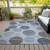 9' X 12' Blue And Gray Geometric Washable Indoor Outdoor Area Rug - Blue, Gray