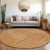 8' Copper And Ivory Round Geometric Washable Indoor Outdoor Area Rug - 608219173821