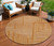 8' Copper And Ivory Round Geometric Washable Indoor Outdoor Area Rug - 608219173821