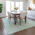 10' X 14' Aqua And Ivory Geometric Washable Indoor Outdoor Area Rug