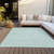 10' X 14' Aqua And Ivory Geometric Washable Indoor Outdoor Area Rug