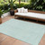 10' X 14' Aqua And Ivory Geometric Washable Indoor Outdoor Area Rug