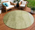 8' Olive Green And Artichoke Green Round Ombre Washable Indoor Outdoor Area Rug