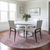 8' Pink And Gray Round Damask Washable Indoor Outdoor Area Rug