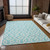 9' X 12' Aqua And Ivory Geometric Washable Indoor Outdoor Area Rug - Aqua, Ivory
