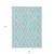 9' X 12' Aqua And Ivory Geometric Washable Indoor Outdoor Area Rug - Aqua, Ivory