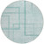 8' Teal Blue And Aqua Round Geometric Washable Indoor Outdoor Area Rug - 608219250034