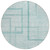 8' Teal Blue And Aqua Round Geometric Washable Indoor Outdoor Area Rug - 608219250034