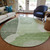 8' Olive Green And Fern Green Round Abstract Washable Indoor Outdoor Area Rug