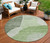 8' Olive Green And Fern Green Round Abstract Washable Indoor Outdoor Area Rug