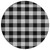 8' Black Gray And Ivory Round Plaid Washable Indoor Outdoor Area Rug