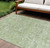 10' X 14' Artichoke Green And Olive Green Floral Washable Indoor Outdoor Area Rug