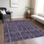 10' X 14' Purple Plum And Charcoal Medallion Washable Indoor Outdoor Area Rug