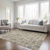 8' X 10' Beige and Gray Floral Medallion Washable Non Skid Indoor Outdoor Area Rug