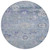 8' Sky Blue Purple And Gray Round Floral Washable Indoor Outdoor Area Rug