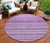 8' Purple Eggplant And Lilac Round Striped Washable Indoor Outdoor Area Rug